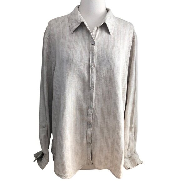 Orvis Linen Button Up Shirt - Coastal Chic Beachy - Picture 2 of 11